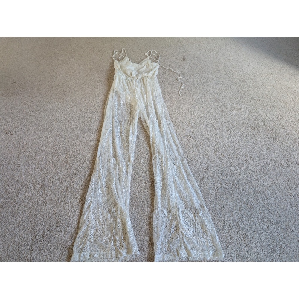 Minkpink Ivory White Lace Bodysuit Jumpsuit Size XS